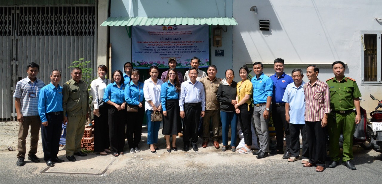 LỄ BÀN GIAO NHÀ SỬA CHỮA CHỐNG DỘT CHÀO MỪNG ĐẠI HỘI CÔNG ĐOÀN VIÊN CHỨC THÀNH PHỐ HỒ CHÍ MINH LẦN THỨ IV, NHIỆM KỲ 2023 – 2028