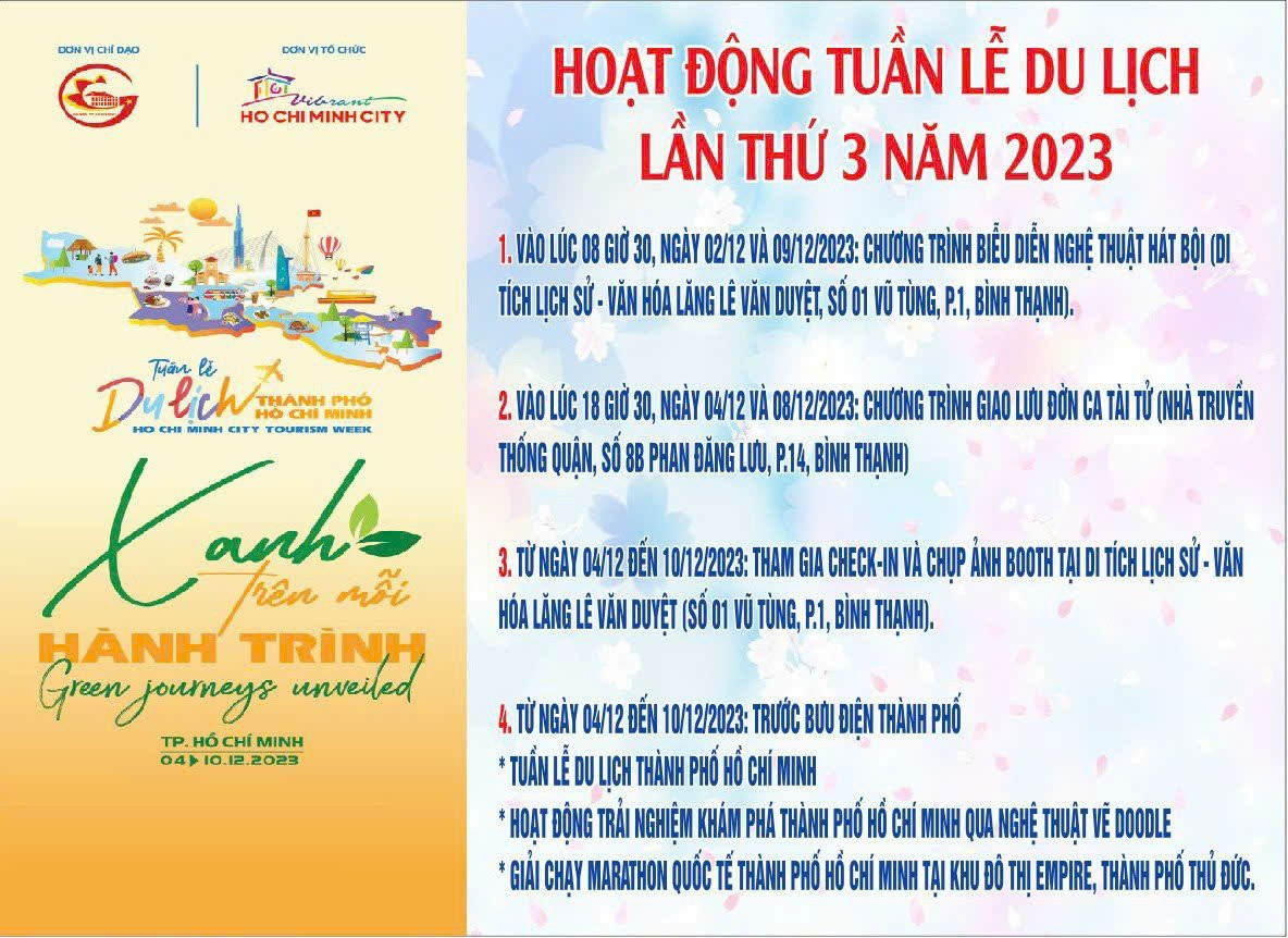 HƯỞNG ỨNG TUẦN LỄ DU LỊCH TPHCM LẦN THỨ III NĂM 2023